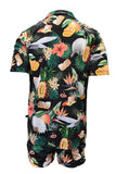 Load image into Gallery viewer, Adult Short Sleeve Sun Safe Hawaiian Shirt - Bin Chicken Black - Design Works Apparel - Create Your Vibe Outdoors sun protection