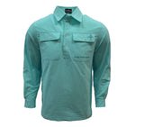 Load image into Gallery viewer, Adult Cotton Ringers Work Shirts - Bright Aqua - Design Works Apparel - Create Your Vibe Outdoors sun protection