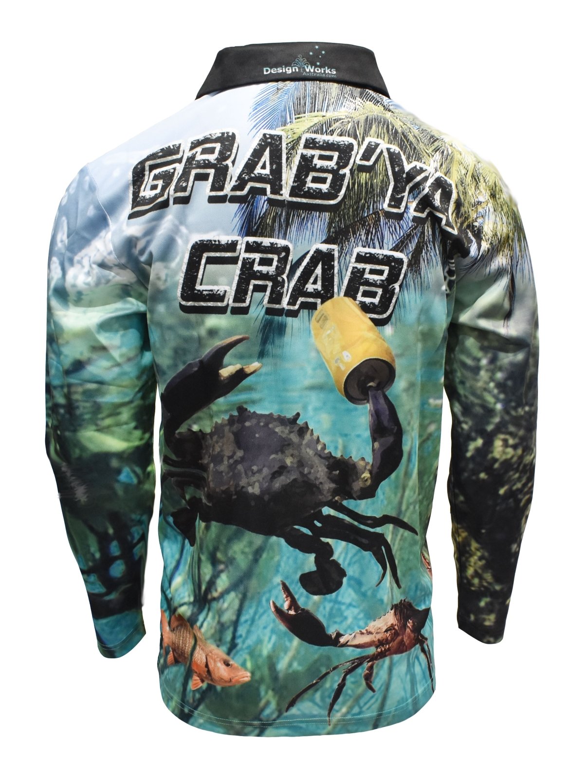 Adult L/S Zip Shirts - Grab Ya Crab - Design Works Apparel