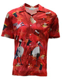 Load image into Gallery viewer, Red Adult Short Sleeve Sun Shirt - Bin Chicken Ugly Christmas - Design Works Apparel - Create Your Vibe Outdoors sun protection